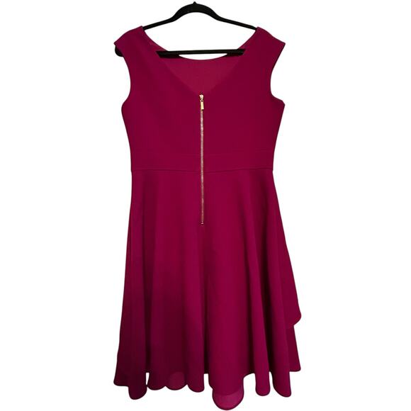 Eliza J Fuchsia Flutter Sleeveless Dress - Size 10 - Picture 4 of 11